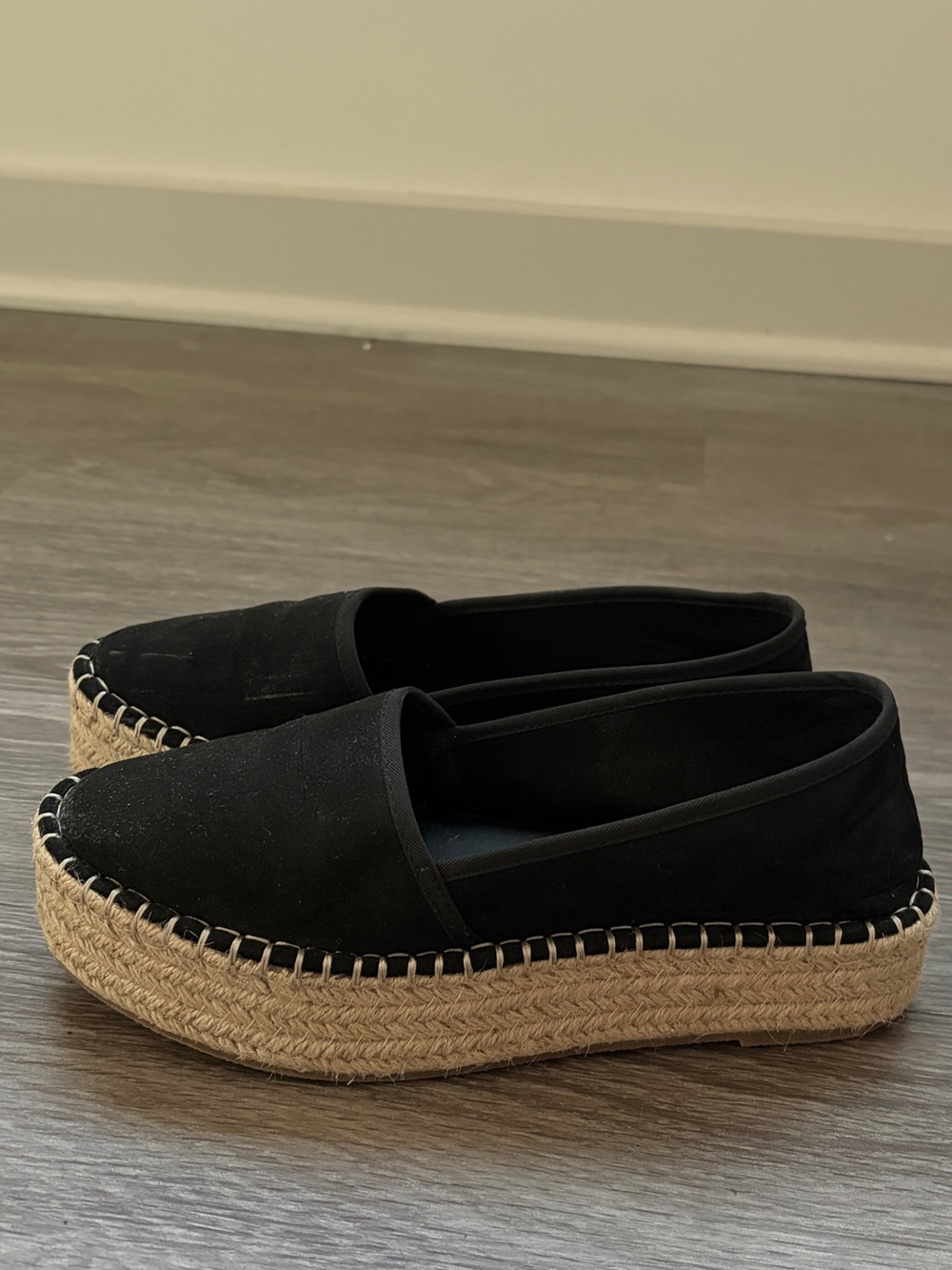 ASOS Black Espadrille Platform Slip-Ons